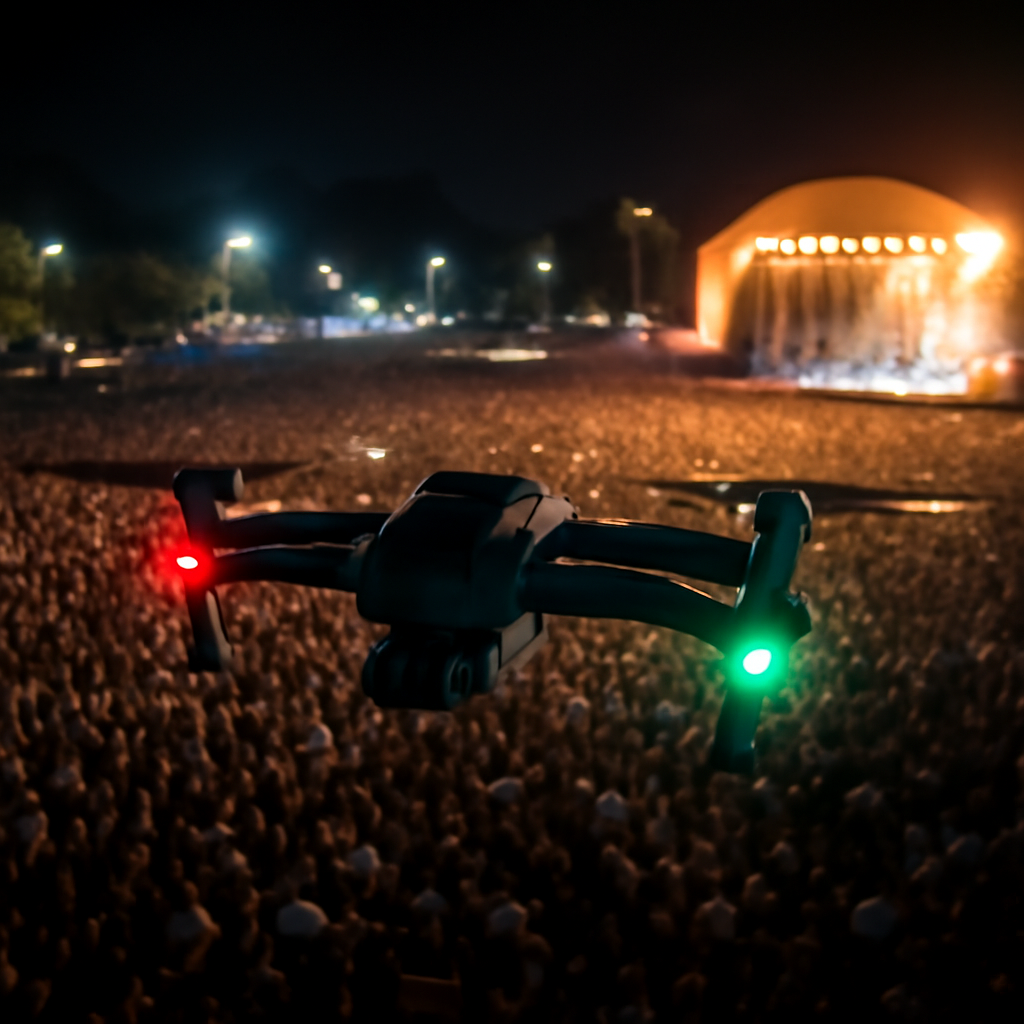 Drones em festivais: como equipes reduzem riscos e ainda capturam imagens aéreas que viram marca do evento